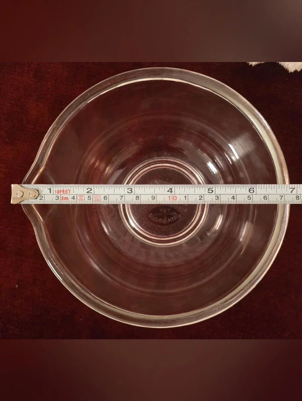 Vintage Glasbake for Sunbeam Clear Glass Spouted Mixing Bowl #21